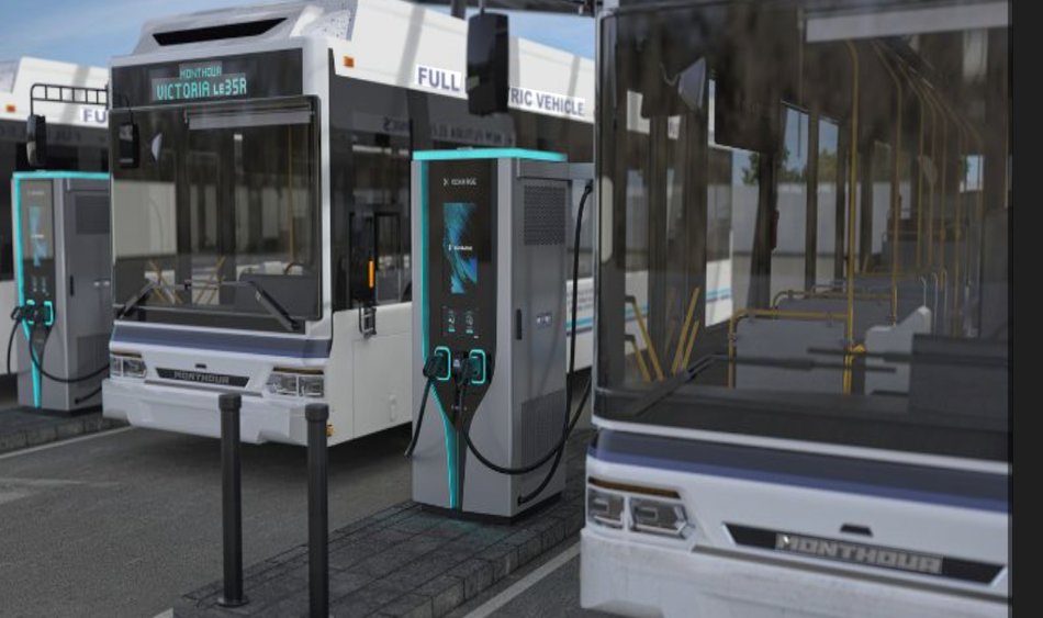 Elektrobus beim Ladevorgang